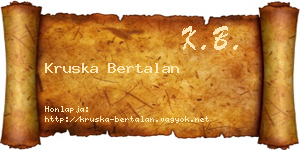 Kruska Bertalan névjegykártya